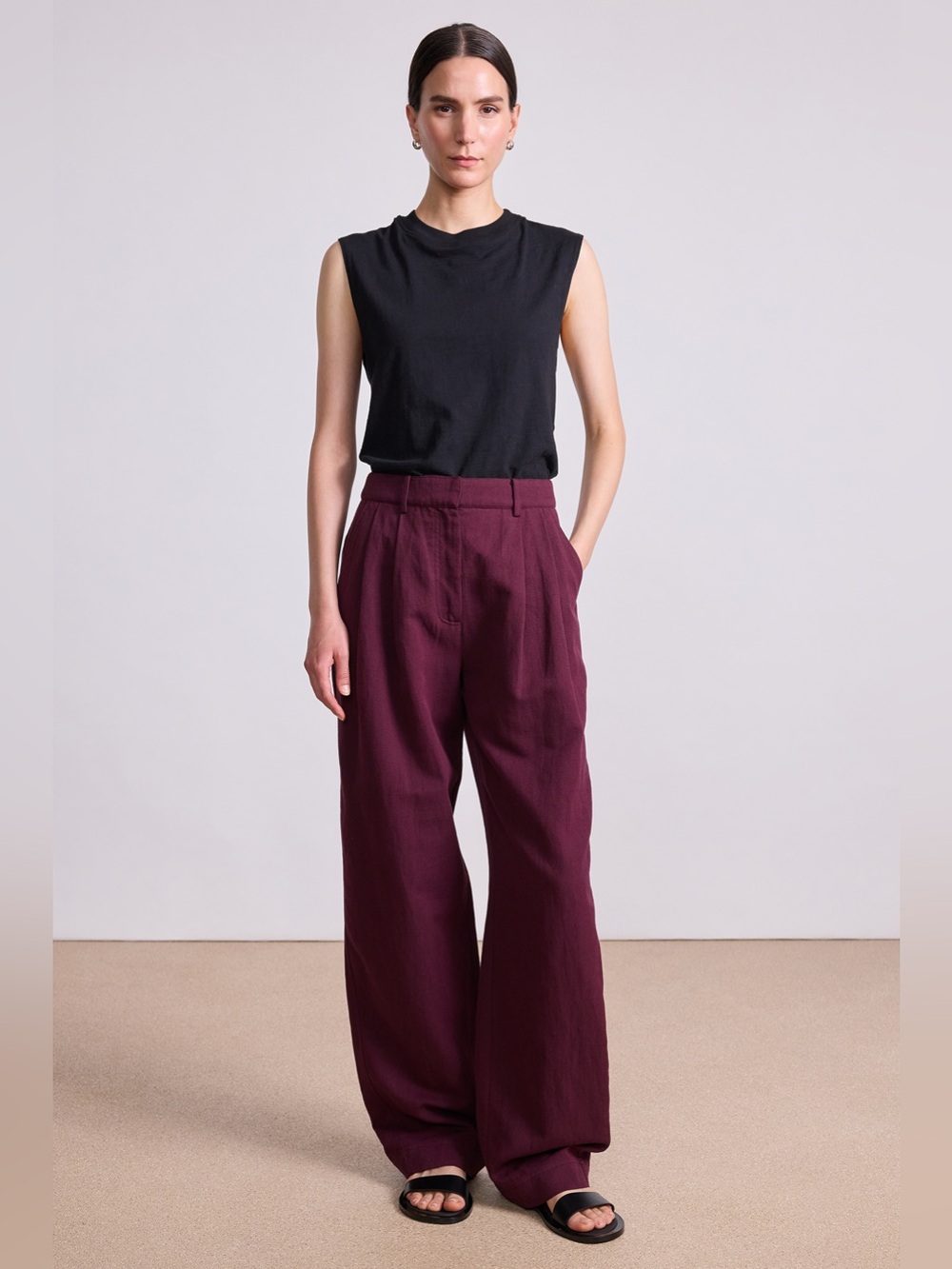 Apiece Apart Mirabelle Trouser in Black Cherry 00 NWT